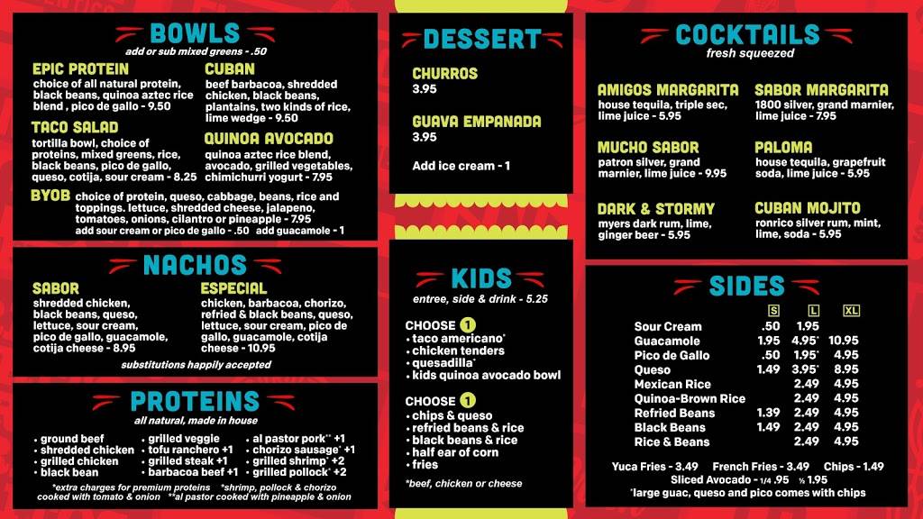 Sabor Latin Street Grill - Montford | restaurant | 1730 Abbey Pl Suite 4, Charlotte, NC 28209, USA | 9802099042 OR +1 980-209-9042