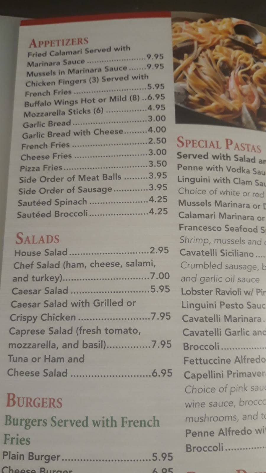Francescos Pizzeria & Restaurant | meal delivery | 550 Count Rd. 530 The Crestwood Villlage, Shopping Center, Whiting, NJ 08759, USA | 7328493768 OR +1 732-849-3768