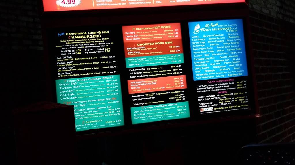 Cook Out | restaurant | 1410 W Roosevelt Blvd, Monroe, NC 28110, USA | 7042837379 OR +1 704-283-7379