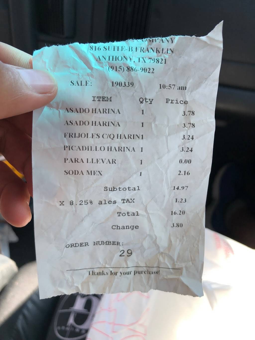 El Atoron #2 | restaurant | 816 Franklin St, Anthony, TX 79821, USA | 9158869022 OR +1 915-886-9022