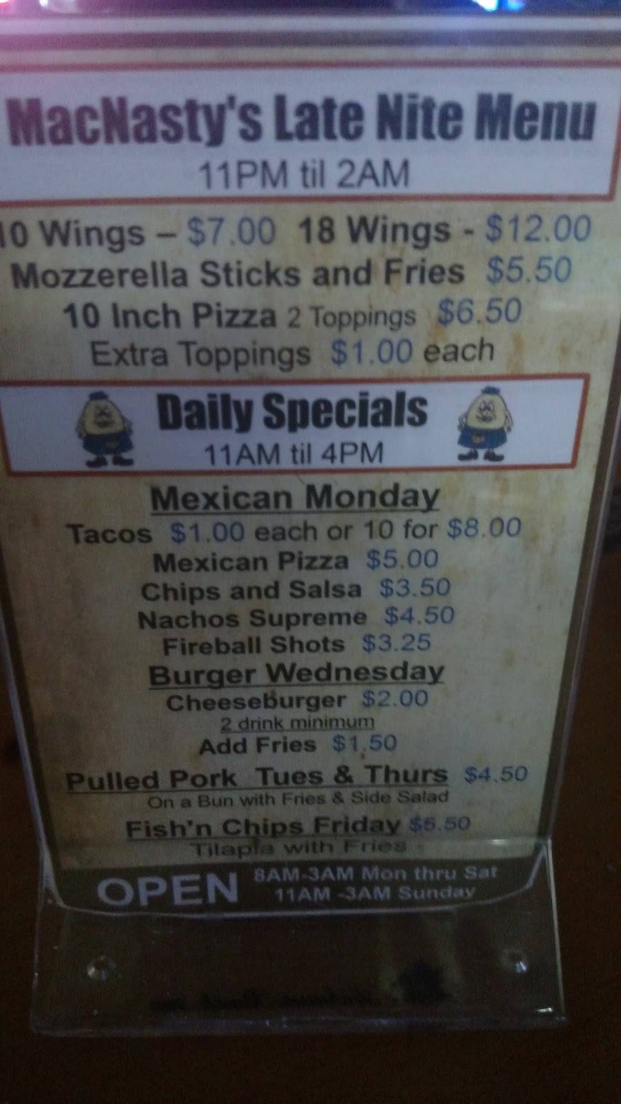 Mac Nastys | restaurant | 6295 Gulf Blvd, St Pete Beach, FL 33706, USA | 7273608300 OR +1 727-360-8300