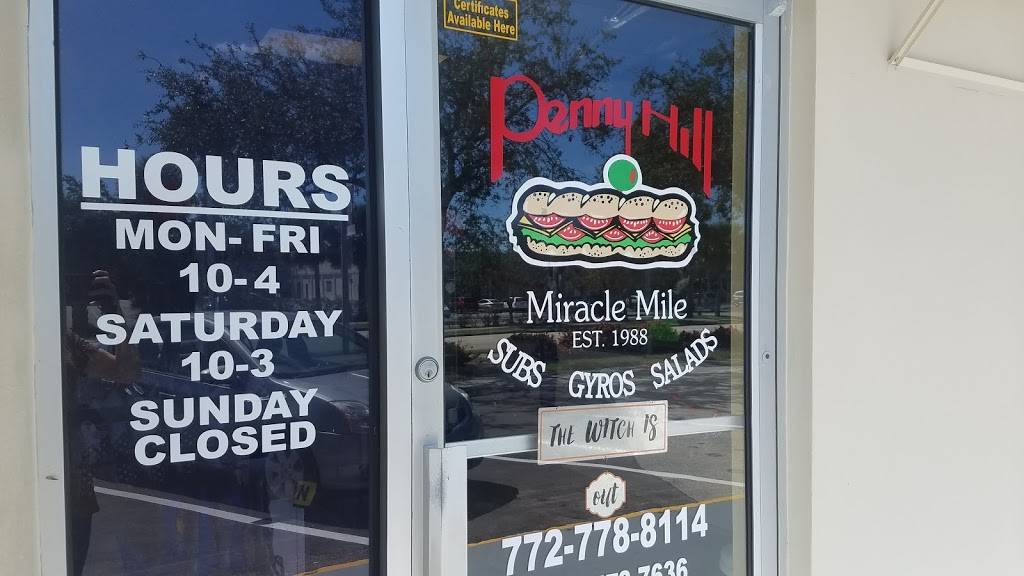 Penny Hill Subs - Miracle Mile | restaurant | 716 21st St, Vero Beach, FL 32960, USA | 7727788114 OR +1 772-778-8114