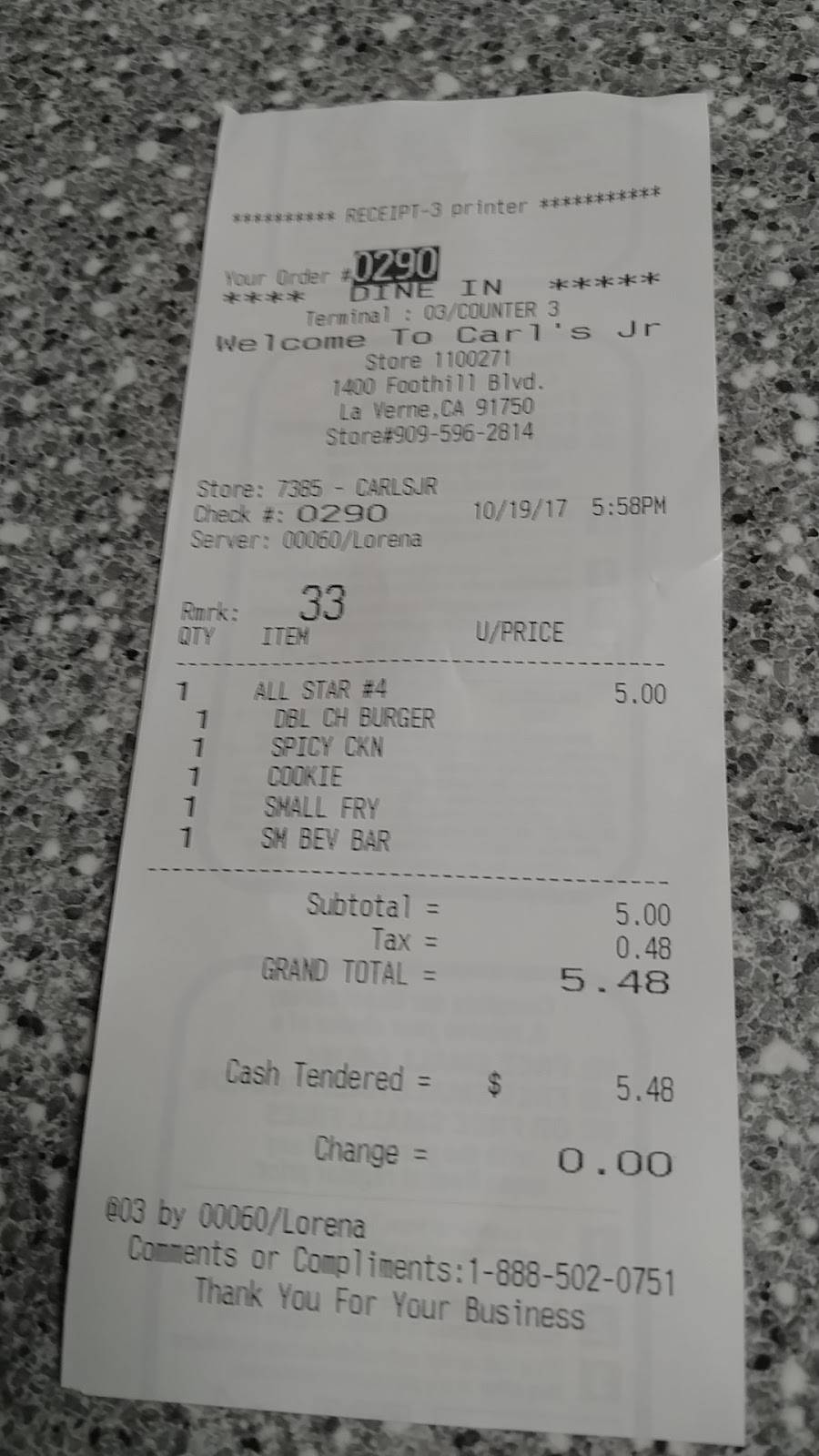 Carls Jr. | restaurant | 1400 Foothill Blvd, La Verne, CA 91750, USA | 9095962814 OR +1 909-596-2814