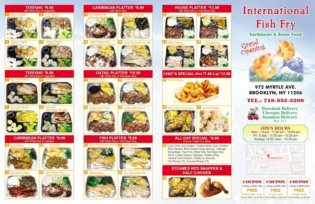 International Fish Fry | restaurant | 6663, 972 Myrtle Ave, Brooklyn, NY 11206, USA | 3475339191 OR +1 347-533-9191