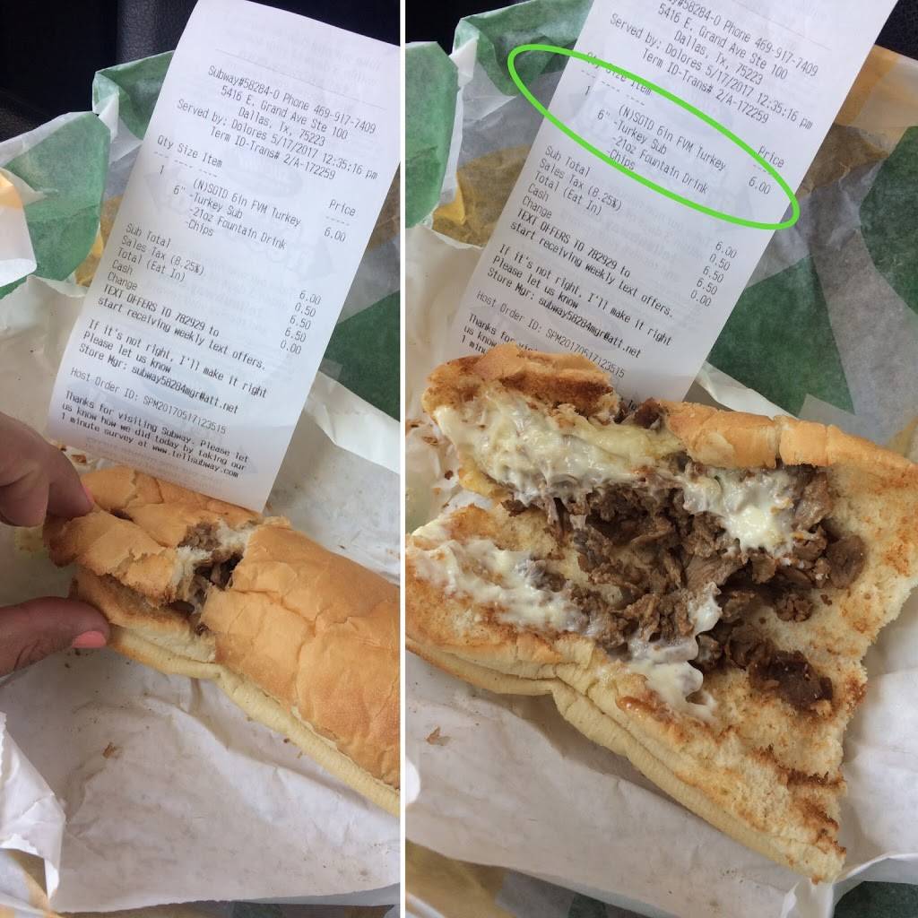 Subway Restaurants | restaurant | 5416 E Grand Ave, Dallas, TX 75223, USA | 4699177409 OR +1 469-917-7409