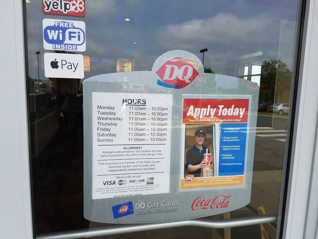 DQ Grill & Chill | restaurant | 548 Fort Evans Rd NE, Leesburg, VA 20176, USA | 7037714911 OR +1 703-771-4911