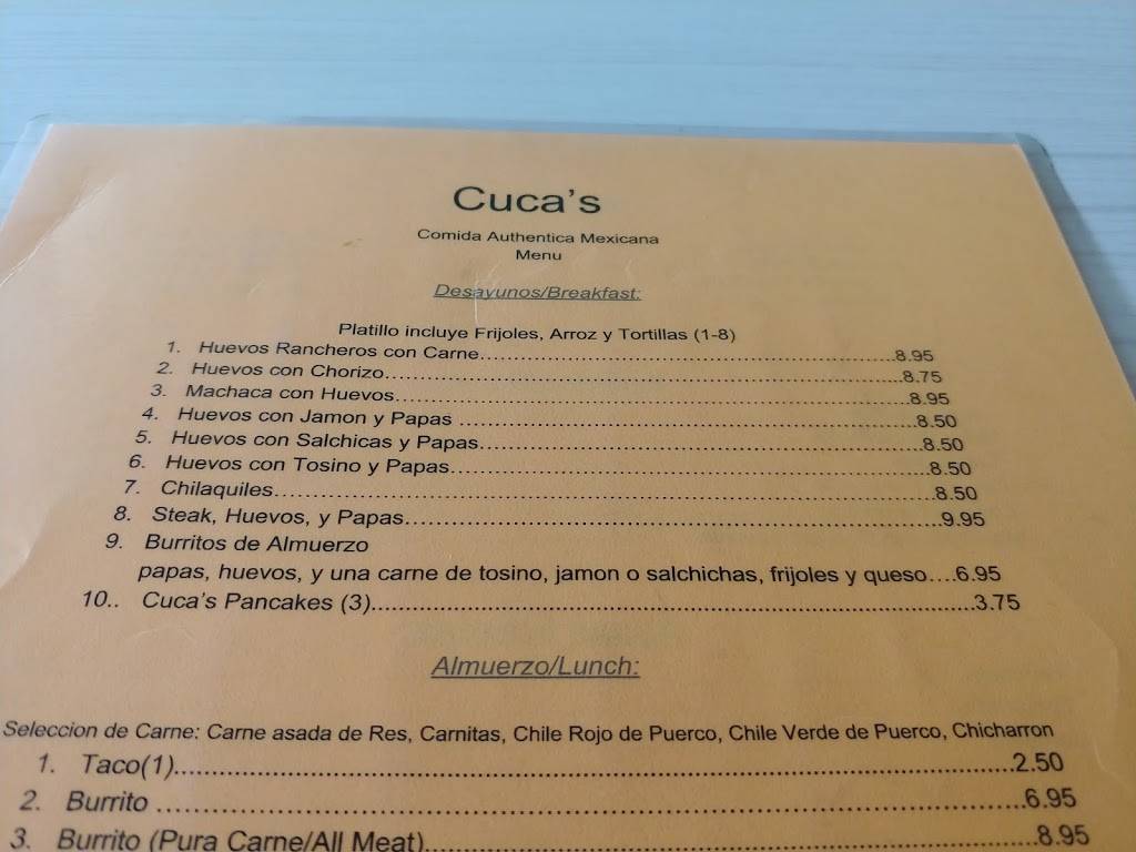 Cucas Restaurant | restaurant | 7722 Serapis Ave, Pico Rivera, CA 90660, USA | 5629490216 OR +1 562-949-0216