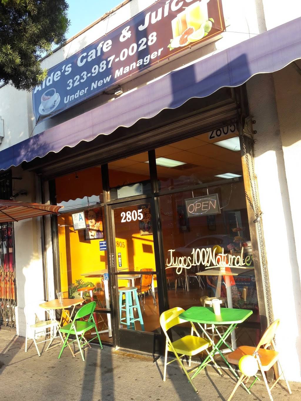 Aides café and juices | restaurant | 2805 N Figueroa St, Los Angeles, CA 90065, USA | 3239870028 OR +1 323-987-0028
