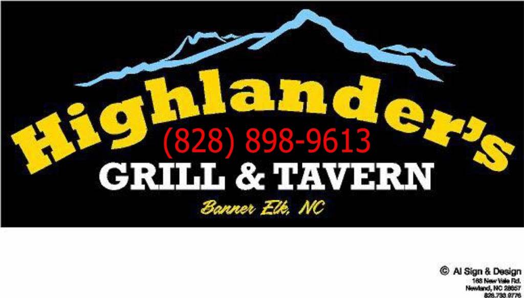 Highlander’s Grill & Tavern | restaurant | 4527 Tynecastle Hwy, Seven Devils, NC 28604, USA | 8288989613 OR +1 828-898-9613
