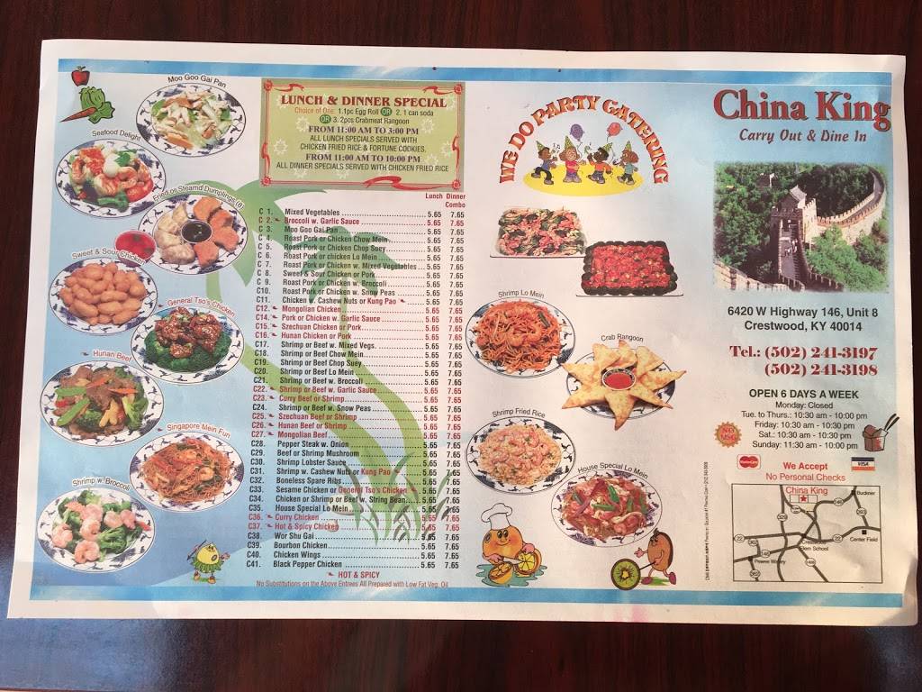 China King | restaurant | 6420 KY-146, Crestwood, KY 40014, USA | 5022413198 OR +1 502-241-3198