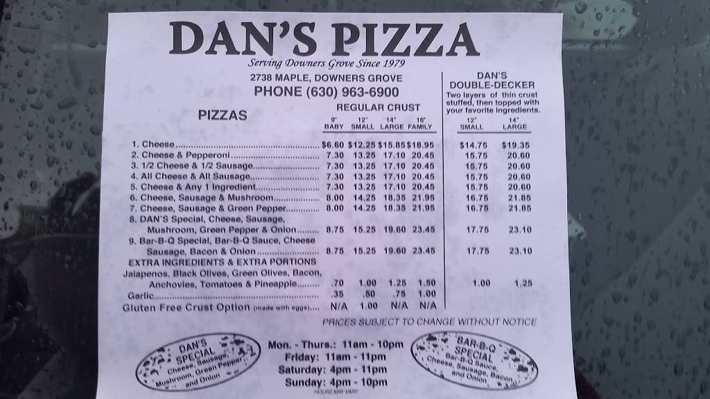 Dans Pizza | meal delivery | 2738 Maple Ave, Downers Grove, IL 60515, USA | 6309636900 OR +1 630-963-6900