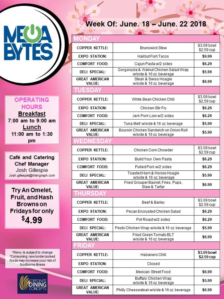 Megabytes Cafe | restaurant | 305 Intergraph Way, Madison, AL 35758, USA | 2567302433 OR +1 256-730-2433