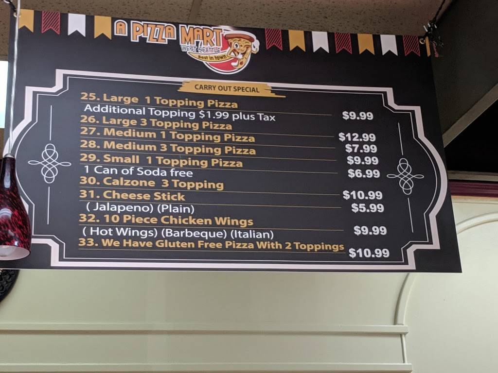 A Pizza Mart | meal delivery | 9452 35th Ave SW, Seattle, WA 98126, USA | 2069325350 OR +1 206-932-5350