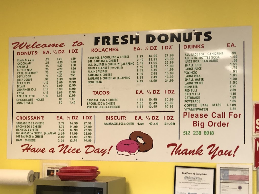 Fresh Donuts | bakery | 1920 Sam Bass Rd, Round Rock, TX 78681, USA | 5122388818 OR +1 512-238-8818