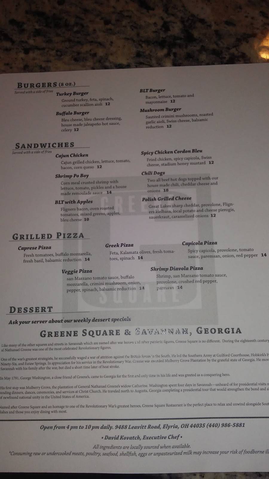 Greene Square Restaurant | restaurant | 9488 Leavitt Rd, Elyria, OH 44035, USA | 4409862020 OR +1 440-986-2020