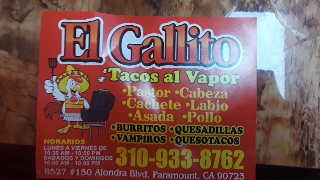 El Gallito Tacos Al Vapor | restaurant | Paramount, CA 90723, USA | 3109338762 OR +1 310-933-8762