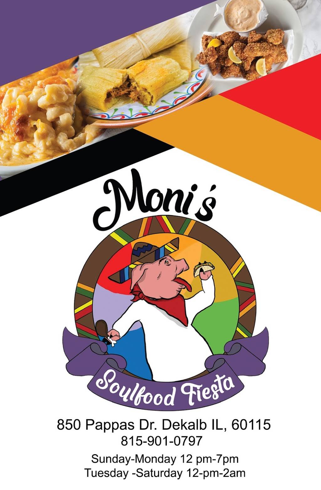 Monis Soulfood Fiesta | restaurant | 850 Pappas Dr, DeKalb, IL 60115, USA | 8159010797 OR +1 815-901-0797