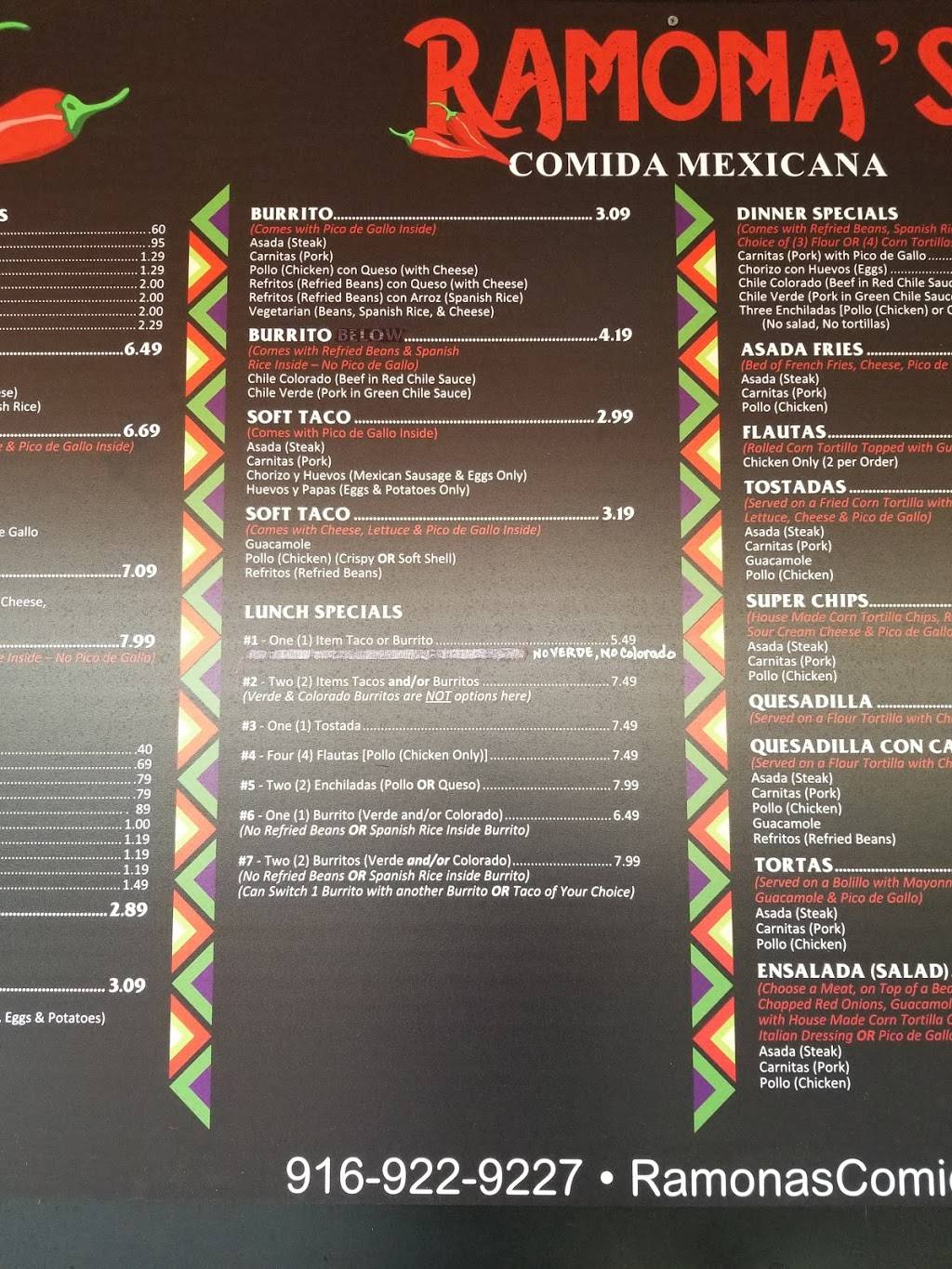 Ramonas | Comida Mexicana | restaurant | 2251 Northgate Blvd # J, Sacramento, CA 95833, USA | 9169229227 OR +1 916-922-9227