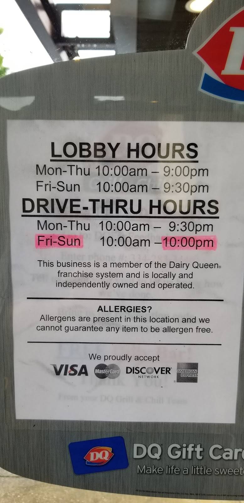 Dairy Queen Grill & Chill | restaurant | 1309 Gilmer Ave, Tallassee, AL 36078, USA | 3342833440 OR +1 334-283-3440