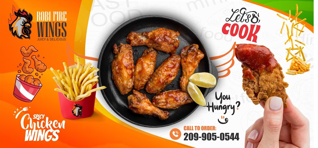 Robi fire wings | restaurant | 16201 S Harlan Rd, Lathrop, CA 95330, USA | 2099050544 OR +1 209-905-0544
