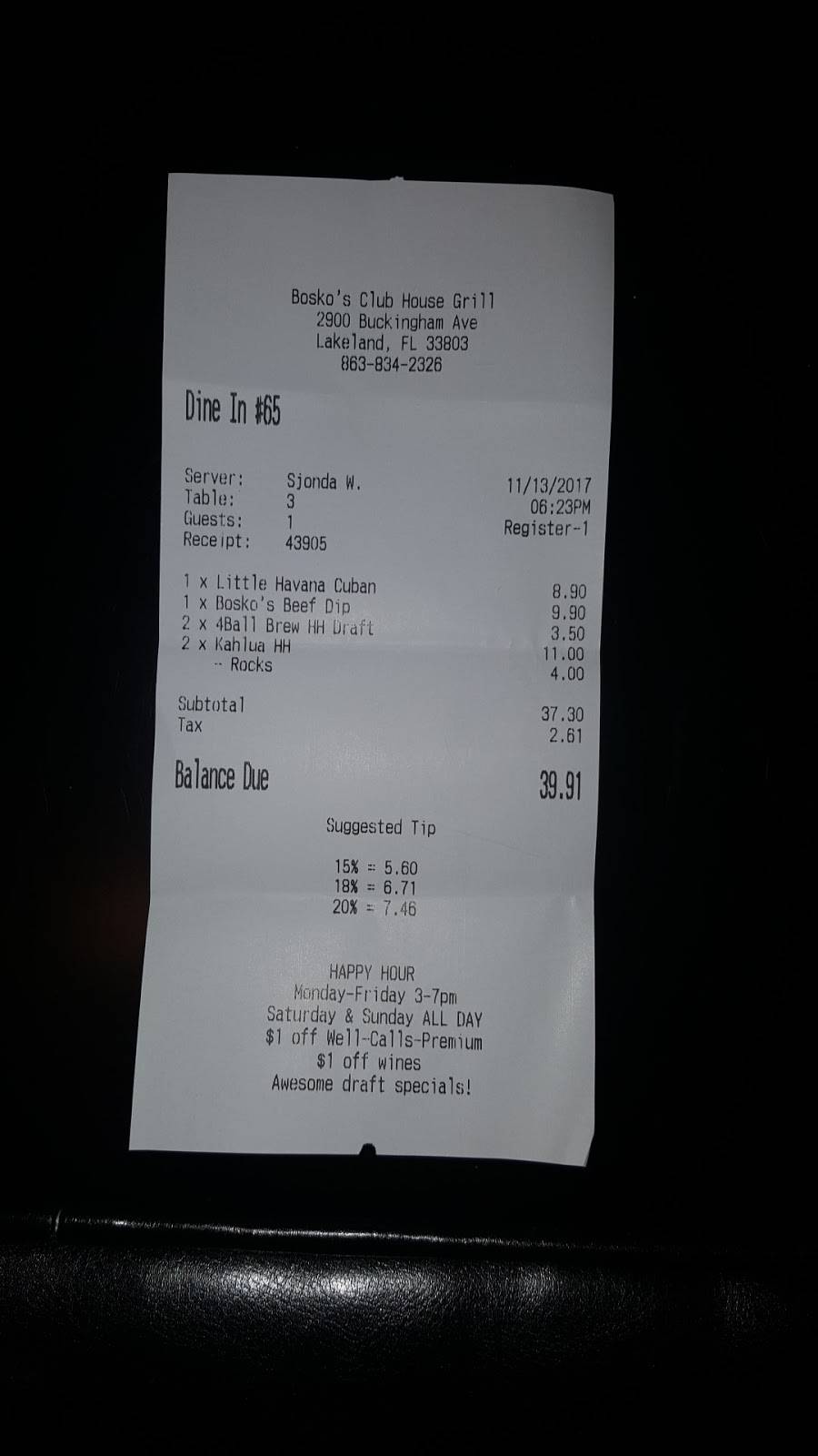 Boskos Clubhouse Grill | restaurant | 2900 Buckingham Ave, Lakeland, FL 33803, USA | 8638342326 OR +1 863-834-2326