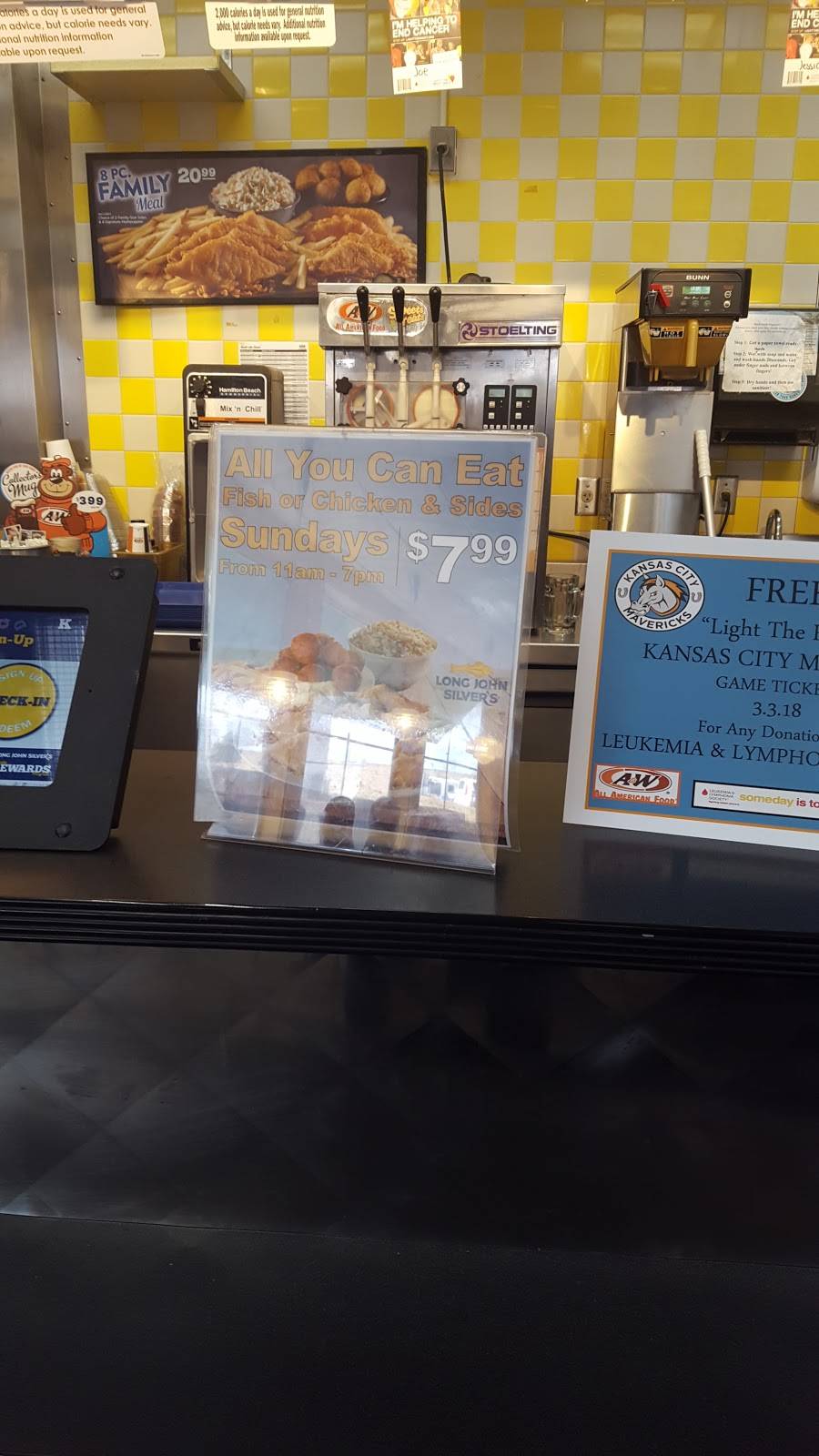 Long John Silvers | restaurant | 6860 NW 83 Terrace, Kansas City, MO 64152, USA | 8167464710 OR +1 816-746-4710