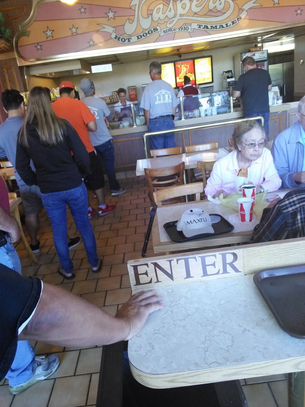 Kaspers Hot Dogs | restaurant | 3300 E Castro Valley Blvd # J, Castro Valley, CA 94552, USA | 5105388480 OR +1 510-538-8480