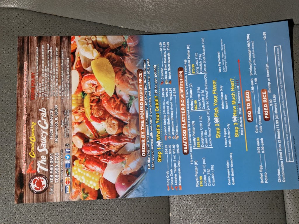 The Saucy Crab Homewood | restaurant | 17628 S Halsted St, Homewood, IL 60430, USA | 7089600591 OR +1 708-960-0591