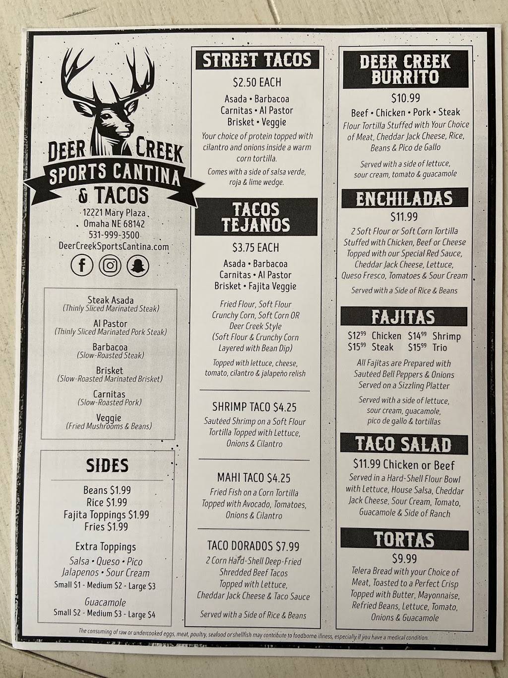 Deer Creek Sports Cantina & Tacos | restaurant | 12221 Mary Plaza, Omaha, NE 68142, USA | 4028841964 OR +1 402-884-1964