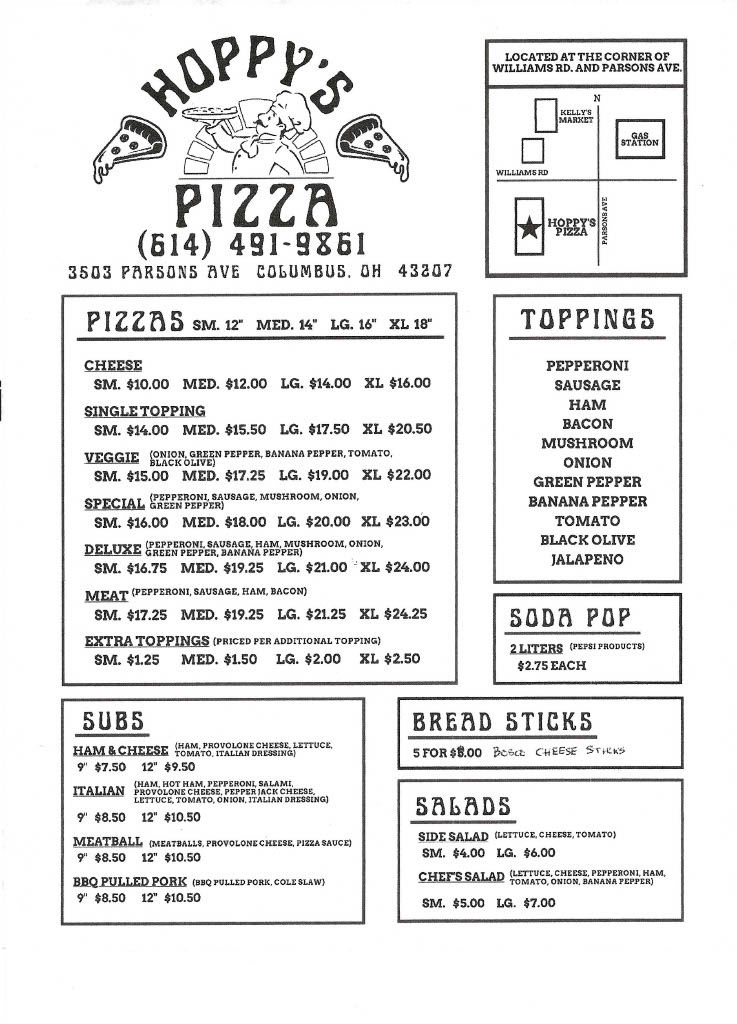 Hoppys Pizza | meal takeaway | 3503 Parsons Ave, Columbus, OH 43207, USA | 6144919861 OR +1 614-491-9861