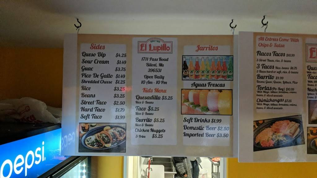 El Lupillo | restaurant | 1711 Pass Rd, Biloxi, MS 39531, USA | 2282070357 OR +1 228-207-0357
