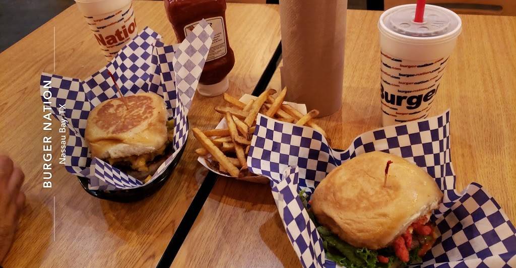 Burger Nation | restaurant | 1400 E NASA Pkwy Suite F, Houston, TX 77058, USA | 2815497090 OR +1 281-549-7090
