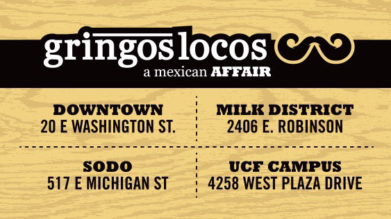 Gringos Locos Washington | restaurant | 20 E Washington St, Orlando, FL 32801, USA | 4078415626 OR +1 407-841-5626