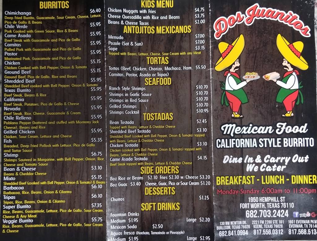 Dos Juanitos | restaurant | 1950 Hemphill St, Fort Worth, TX 76110, USA | 6827032424 OR +1 682-703-2424