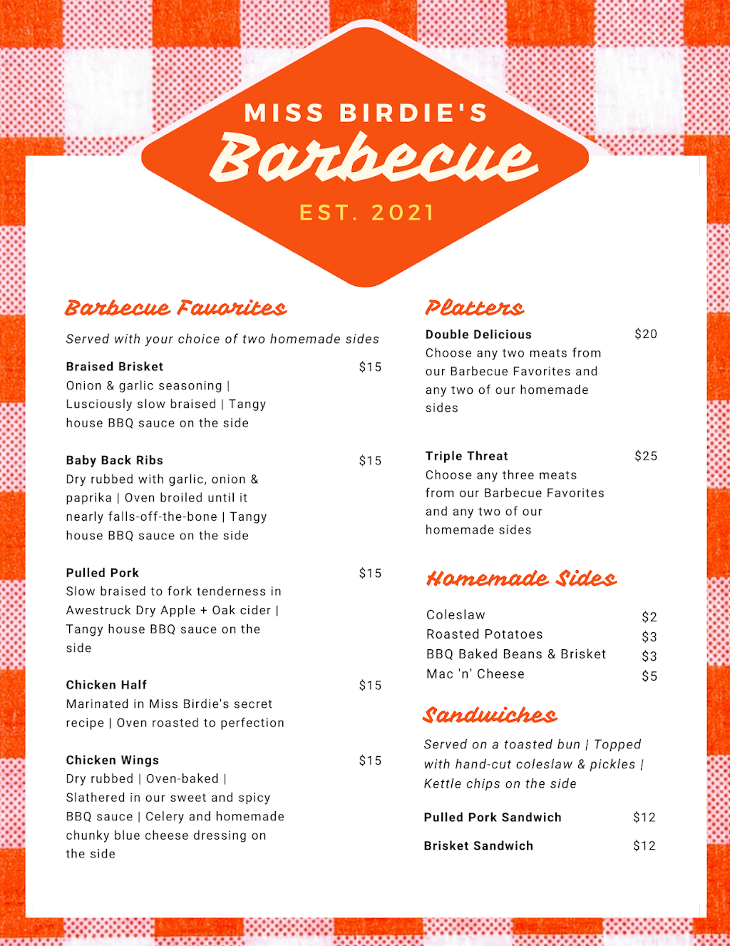 Miss Birdies Barbecue | restaurant | 8 Winkler Rd, Sidney, NY 13838, USA | 6072321143 OR +1 607-232-1143