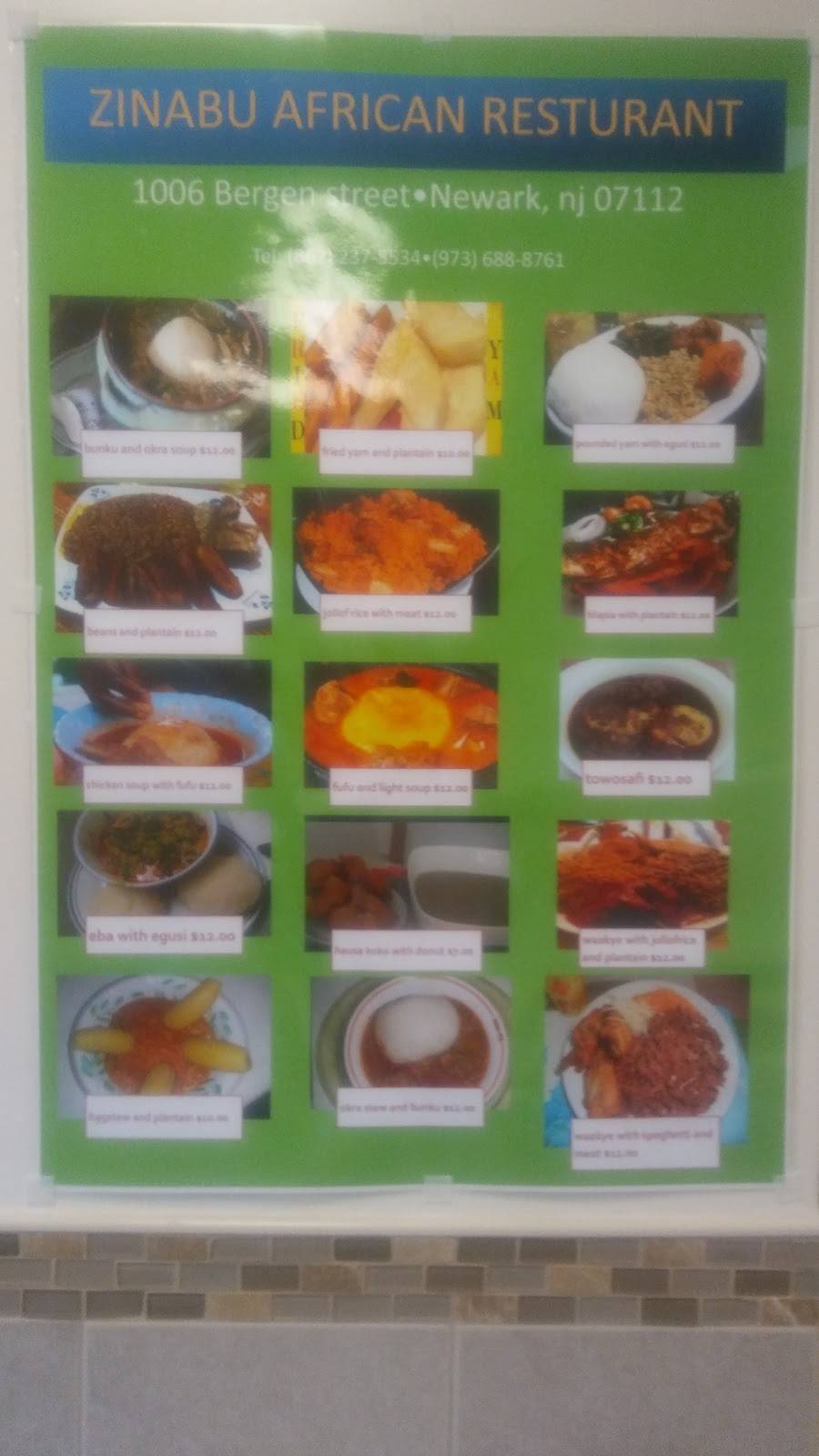 Zinabu | restaurant | 1006 Bergen St, Newark, NJ 07112, USA | 8622375534 OR +1 862-237-5534