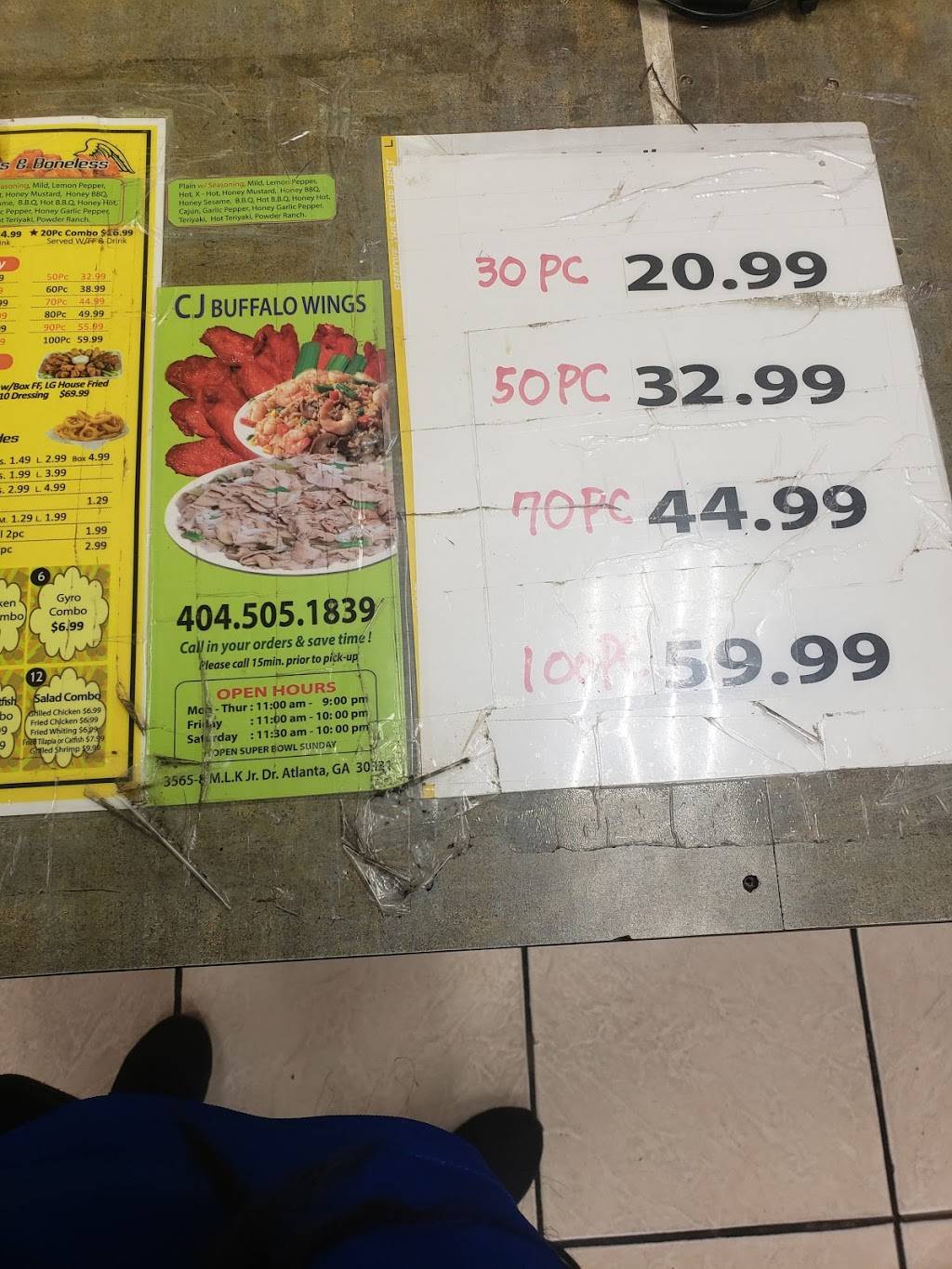 CJ Buffalo Wings | restaurant | 3565 M.L.K. Jr Dr NW, Atlanta, GA 30331, USA | 4045051839 OR +1 404-505-1839
