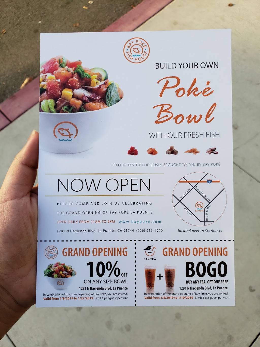 Bay Poke La Puente | restaurant | 1281 N Hacienda Blvd, La Puente, CA 91744, USA | 6269161900 OR +1 626-916-1900