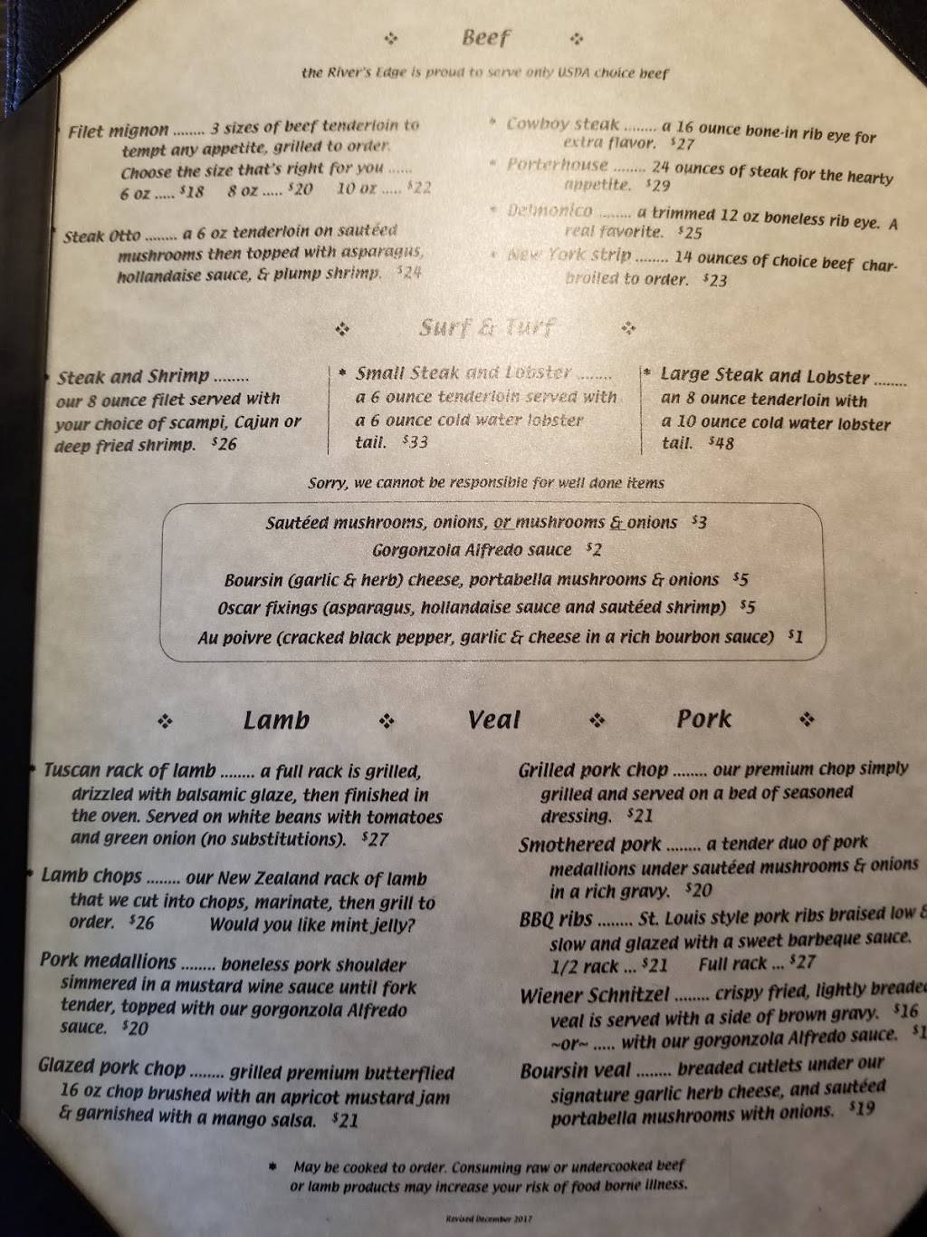 The Rivers Edge Supper Club | restaurant | N4178 WI-180 Trunk, Marinette, WI 54143, USA | 7157357344 OR +1 715-735-7344