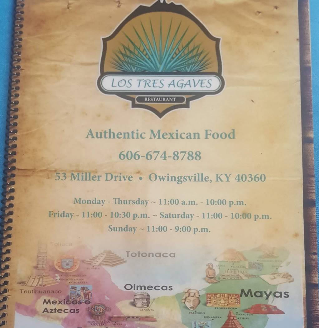 Los tres agaves | restaurant | 53 Miller Dr, Owingsville, KY 40360, USA | 6066748788 OR +1 606-674-8788