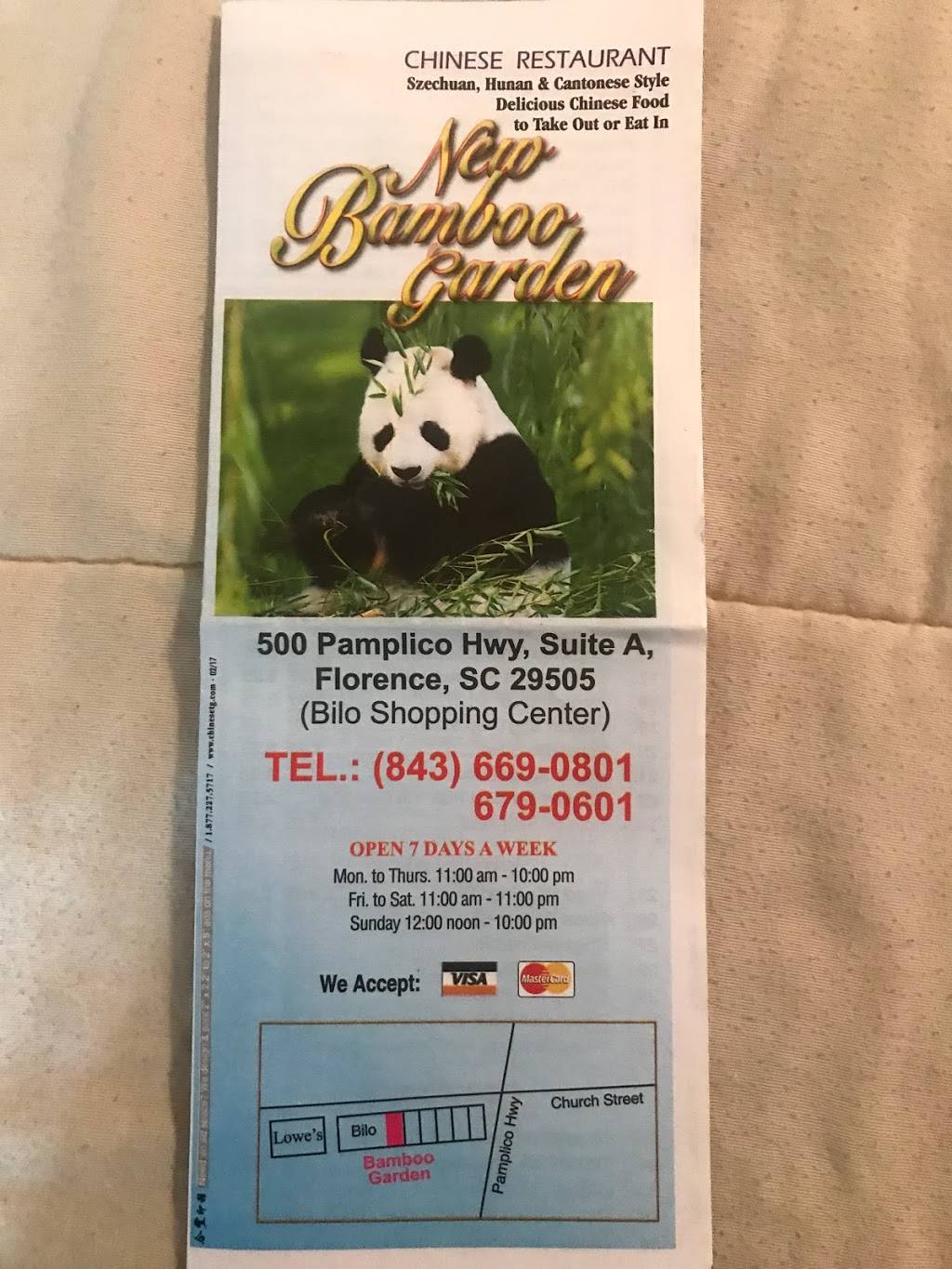 New Bamboo Garden Restaurant | restaurant | 500 Pamplico Hwy a, Florence, SC 29505, USA | 8436690801 OR +1 843-669-0801