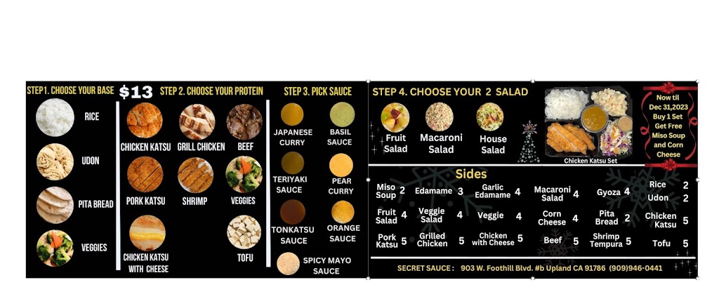 Secret Sauce | restaurant | 903 W Foothill Blvd Suit B, Upland, CA 91786, USA | 9099460441 OR +1 909-946-0441