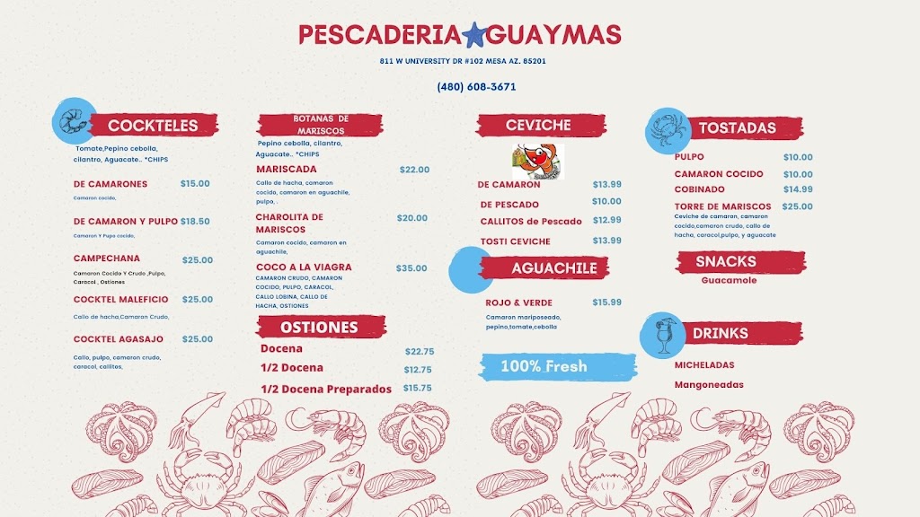 Pescaderia a Guaymas | restaurant | 811 W University Dr #102, Mesa, AZ 85201, USA | 4808351268 OR +1 480-835-1268