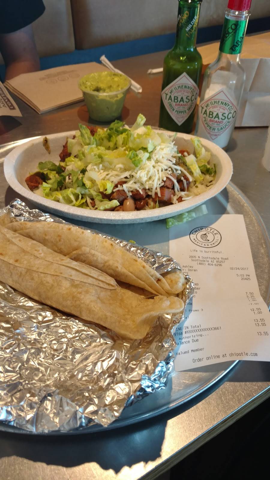 Chipotle Mexican Grill | restaurant | 2805 N Scottsdale Rd Ste 105, Scottsdale, AZ 85257, USA | 4804046296 OR +1 480-404-6296