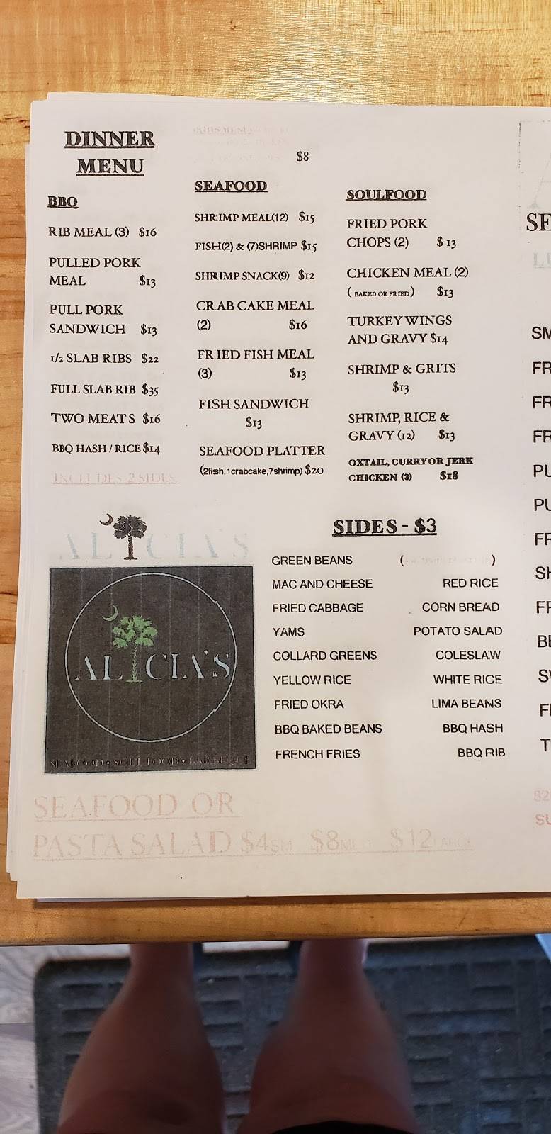 Alicias Seafood Soulfood and BBQ | restaurant | 820 Center St B, Summerville, SC 29483, USA | 8432254295 OR +1 843-225-4295