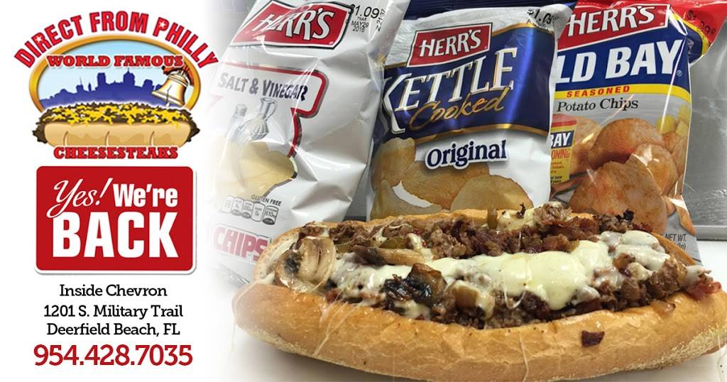Direct From Philly | meal takeaway | Inside the Chevron station, 1201 S Military Trail, Deerfield Beach, FL 33442, USA | 9544287035 OR +1 954-428-7035