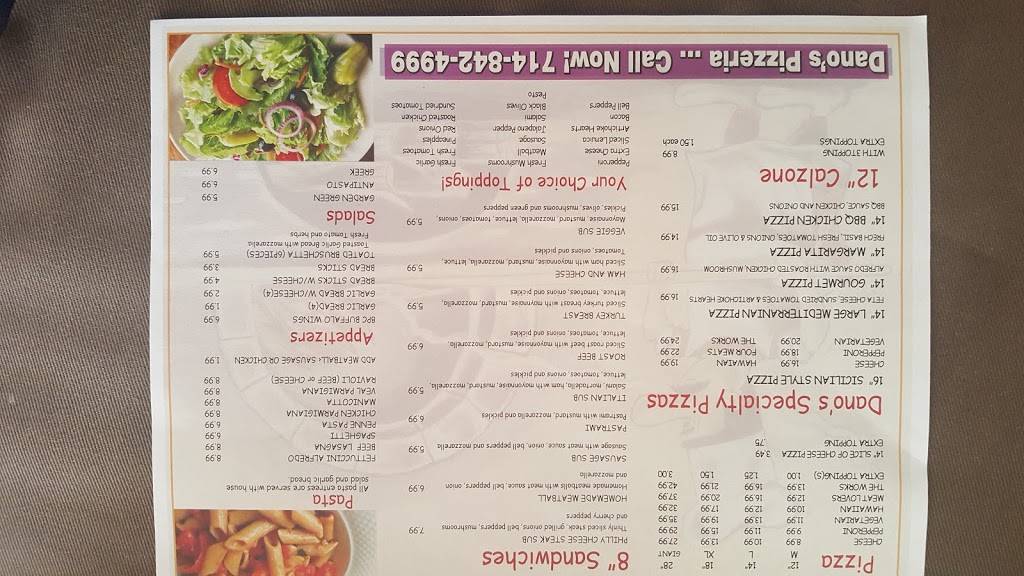 Danos Pizzeria | restaurant | 16505 Magnolia St, Westminster, CA 92683, USA | 7148424999 OR +1 714-842-4999