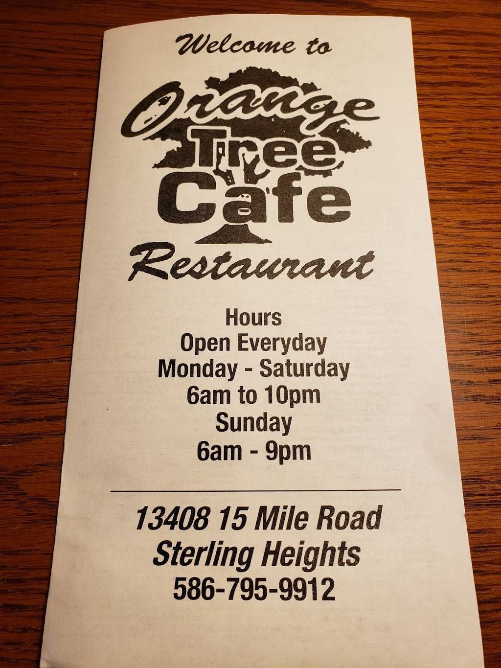 Orange Tree Cafe Restaurant | restaurant | 13408 15 Mile Rd, Sterling Heights, MI 48312, USA | 5867959912 OR +1 586-795-9912