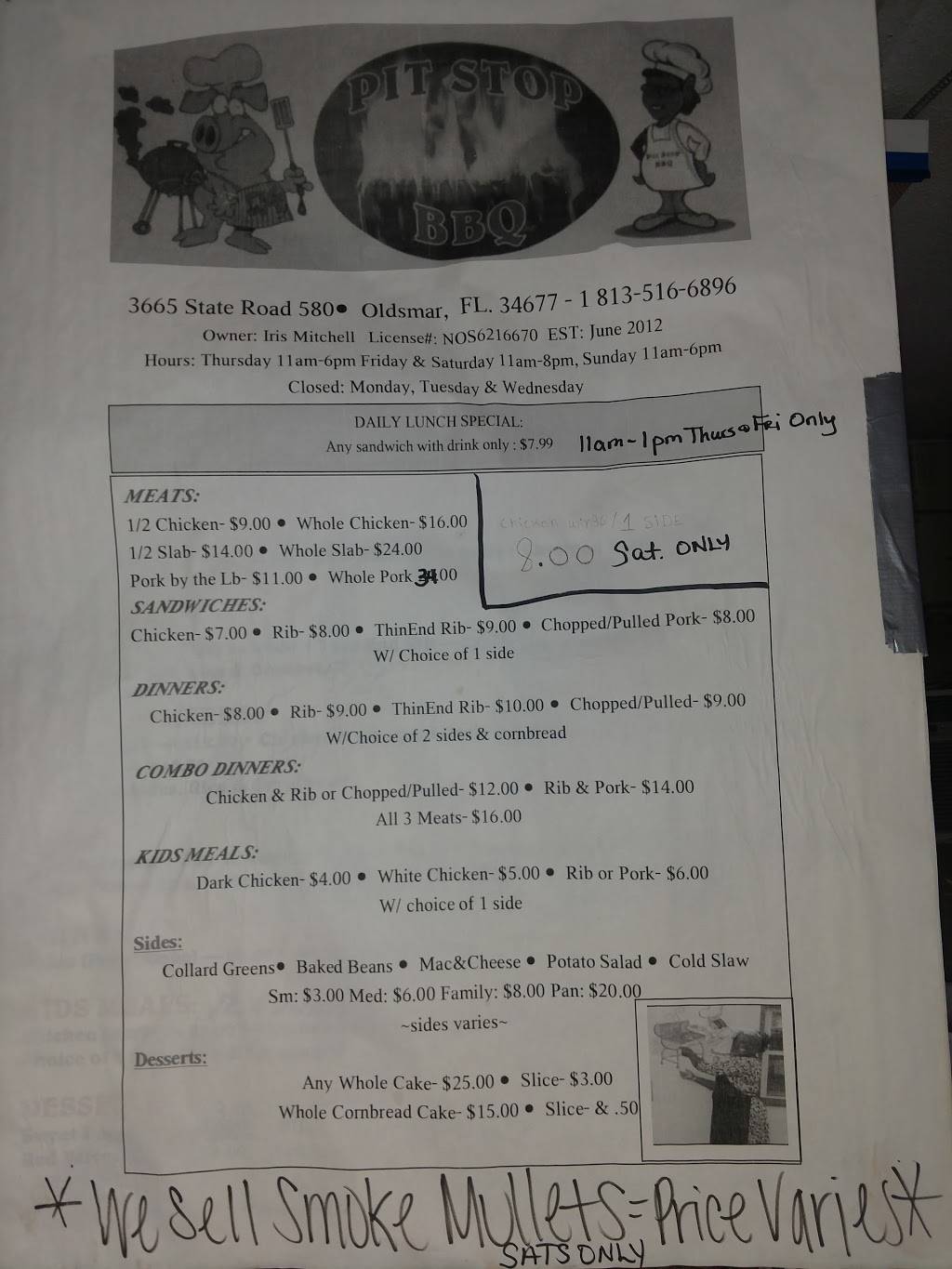 Pit Stop Southern BBQ | restaurant | 3665 FL-580, Oldsmar, FL 34677, USA | 8136799555 OR +1 813-679-9555