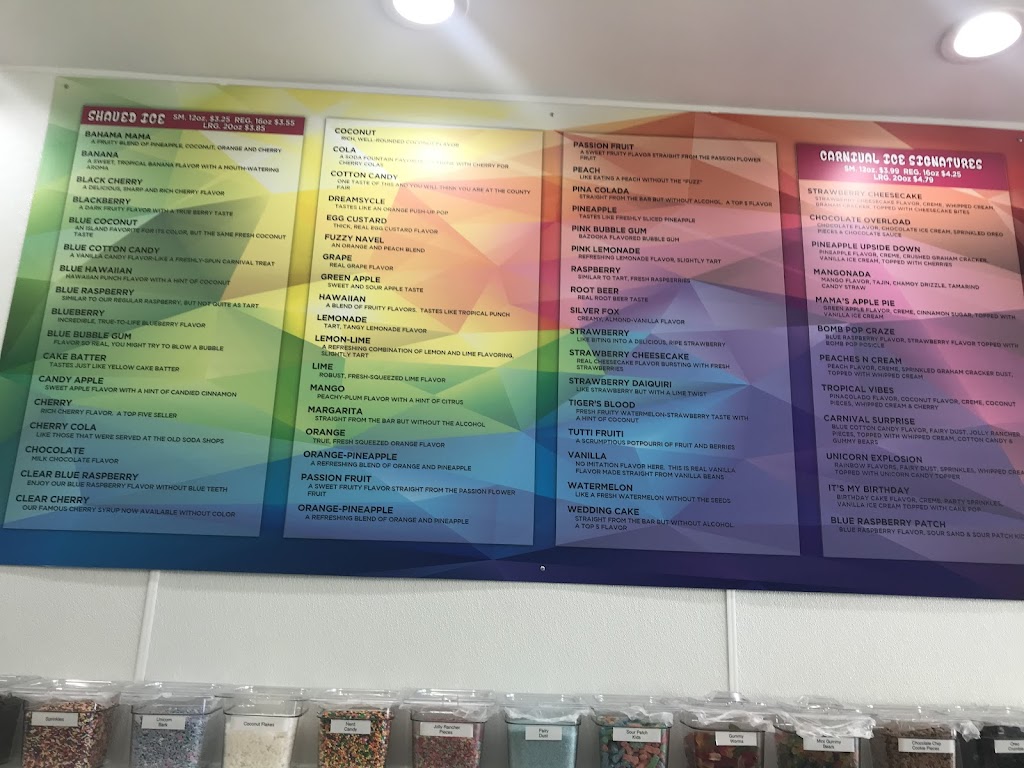 Carnival Ice Eatz N Treatz | restaurant | 5121 Collin McKinney Pkwy Suite 200, McKinney, TX 75070, USA | 2145928164 OR +1 214-592-8164